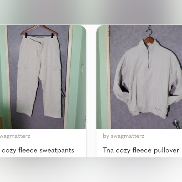 TNA Light Gray Fleece Set - Picture 1 of 1